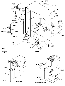 Cabinet Parts Diagram and Parts List for SS25TE-P1194003WE  Amana Refrigerator