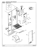 FREEZER COMPARTMENT Diagram and Parts List for RC22LA-3AW BS32D Admiral Refrigerator