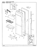 FRESH FOOD DOOR Diagram and Parts List for RC22LA-3AW BS32D Admiral Refrigerator