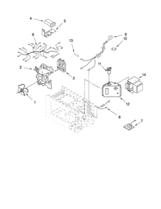 Microwave Interior Parts Diagram and Parts List for JMW8330DAW16  Jenn-Air Microwave Oven Combo