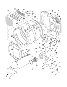 Bulkhead Parts Diagram and Parts List for MGDX500XW0  Maytag Dryer