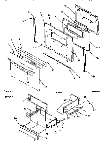 Oven Door And Storage Drawer Diagram and Parts List for ART6110LL P1143453LL Amana Range
