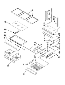 Shelf Parts Diagram and Parts List for MFI2269VEM5  Maytag Refrigerator