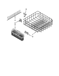 Lower Rack Parts Diagram and Parts List for JDB8700AWP0  Jenn-Air Dishwasher