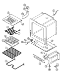 OVEN / BASE Diagram and Parts List for C3868VYV  Magic Chef Range
