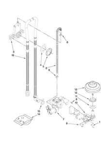 Fill, Drain And Overfill Parts Diagram and Parts List for JDB3200AWS4  Jenn-Air Dishwasher