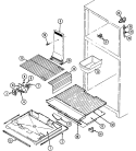 FREEZER COMPARTMENT Diagram and Parts List for RB214TFA  Amana Refrigerator