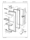FRESH FOOD DOOR Diagram and Parts List for RC22FA-3AW 5N57A Amana Refrigerator