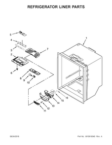 Refrigerator Liner Parts Diagram and Parts List for MBF2258FEW00  Maytag Refrigerator