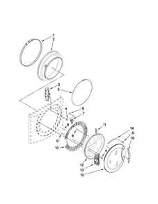 Door And Latch Parts Diagram and Parts List for NFW7500VW00  Amana Washer