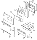 DOOR / DRAWER (SERIAL PREFIX 12) Diagram and Parts List for 6892VVV  Magic Chef Range