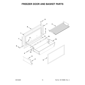 Freezer Door And Basket Parts Diagram and Parts List for JB36NXFXLE21  Jenn-Air Refrigerator