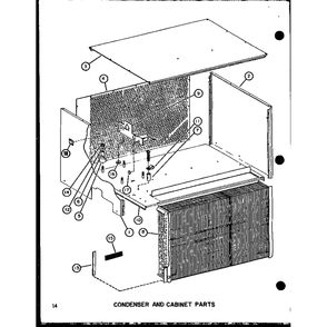 Condenser And Cabinet Parts Diagram and Parts List for RHQ48-003 P55201-50C Amana Air Conditioner