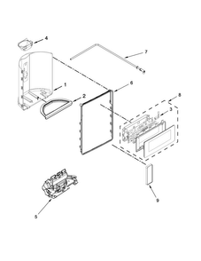 Dispenser Parts Diagram and Parts List for MSB26C6MDE02  Maytag Refrigerator