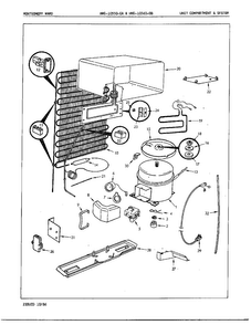 Unit Compartment And System Diagram and Parts List for 10560B  Admiral Refrigerator