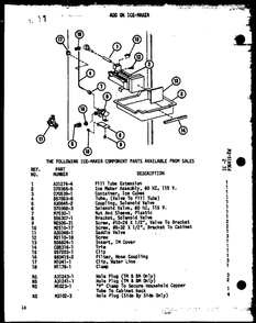 Add On Ice-Maker Diagram and Parts List for IC2-P3641502W-FRZ  Amana Freezer