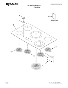 Cooktop Parts Diagram and Parts List for JEC9536BDF11  Jenn-Air Cooktop