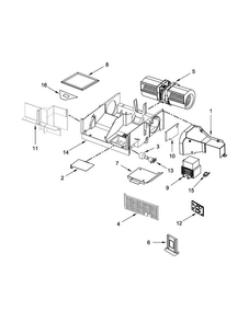 Air Flow Parts Diagram and Parts List for MMV1174DH3  Maytag Microwave
