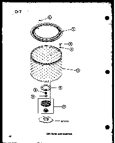 Lint Filter And Washtub Diagram and Parts List for TAA800 P75751-7W Amana Dryer