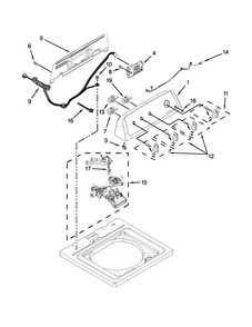 Controls And Water Inlet Parts Diagram and Parts List for NTW4750BQ1  Amana Washer