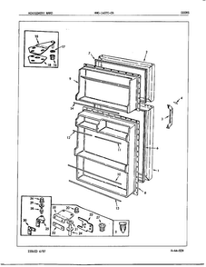 Doors/miscellaneous Diagram and Parts List for 14070B-0  Admiral Refrigerator