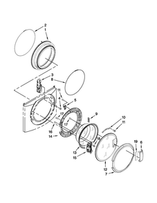 Washer Door Parts Diagram and Parts List for MLE20PDBGW0  Maytag Washer Dryer Combo