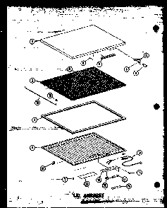 Lid Assembly Diagram and Parts List for C19B-1-G P73980-11WG Amana Freezer