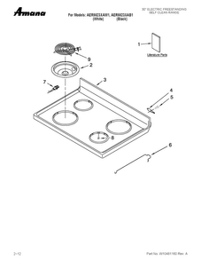 Cooktop Parts Diagram and Parts List for AER5523XAW1  Amana Range