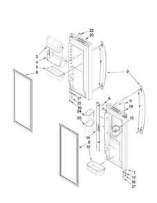 Refrigerator Door Parts Diagram and Parts List for MFI2569YEB2  Maytag Refrigerator