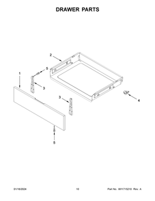 Drawer Parts Diagram and Parts List for MER4800PZ1  Maytag Range