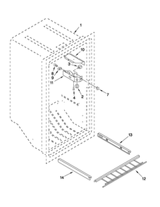 Liner Parts Diagram and Parts List for AQU1501TRW00  Amana Freezer