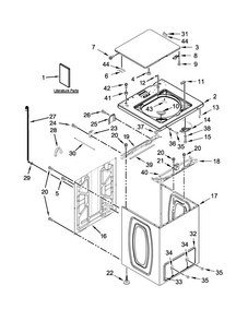 Top And Cabinet Parts Diagram and Parts List for MVW18CSAWW0  Maytag Washer