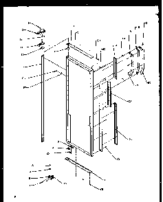 Refrigerator Door Hinge And Trim Parts Diagram and Parts List for SXD20NPW-P1162505WW  Amana Refrigerator