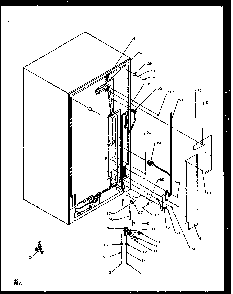 Cabinet Back Diagram and Parts List for SZD27NL-P1162410WL  Amana Refrigerator