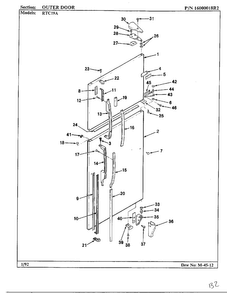 Outer Door Diagram and Parts List for 19694  Maytag Refrigerator