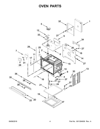Oven Parts Diagram and Parts List for JJW2730DS03  Maytag Wall Oven