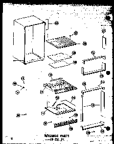 Section 19 Diagram and Parts List for TC18N-A-P60303-59WA  Amana Refrigerator