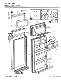 DOORS Diagram and Parts List for RT11HE E9T001 Admiral Refrigerator