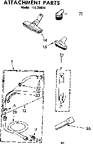 Attachment Parts Diagram and Parts List for 11629821  Kenmore Canister Vacuum
