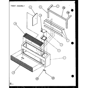 Front Assembly 2 Diagram and Parts List for PTH12400ER P9872129R Amana Air Conditioner