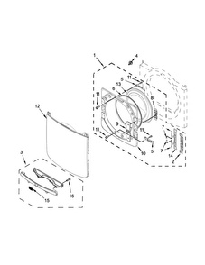 Door Parts Diagram and Parts List for MED4100DW0  Maytag Dryer