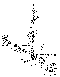 Water Distribution Components Diagram and Parts List for CDU600C-P1188317W  Caloric Dishwasher