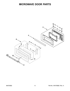 Microwave Door Parts Diagram and Parts List for JMC2430IL15  Maytag Microwave