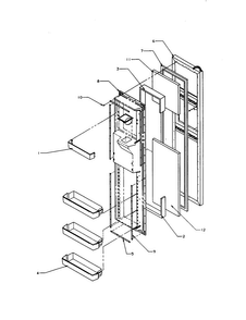 Freezer Door Foam Assembly Diagram and Parts List for SXD22S2L-P1190404WL  Amana Refrigerator