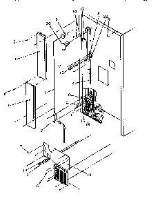 Cabinet Back Diagram and Parts List for TR21S4L-P1196102WL  Amana Refrigerator