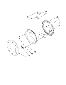 Door Parts Diagram and Parts List for MHWC7500YW0  Maytag Washer