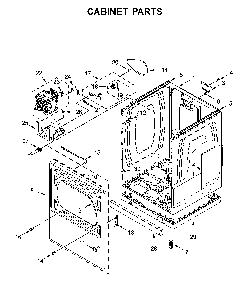 Cabinet parts Diagram and Parts List for MED7230HC0  Maytag Dryer