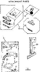 Attachment Parts Diagram and Parts List for 11628950  Kenmore Canister Vacuum