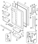 FRESH FOOD DOOR Diagram and Parts List for RB214TM  Amana Refrigerator