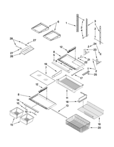 Shelf Parts Diagram and Parts List for AB2225PEKS8  Amana Refrigerator